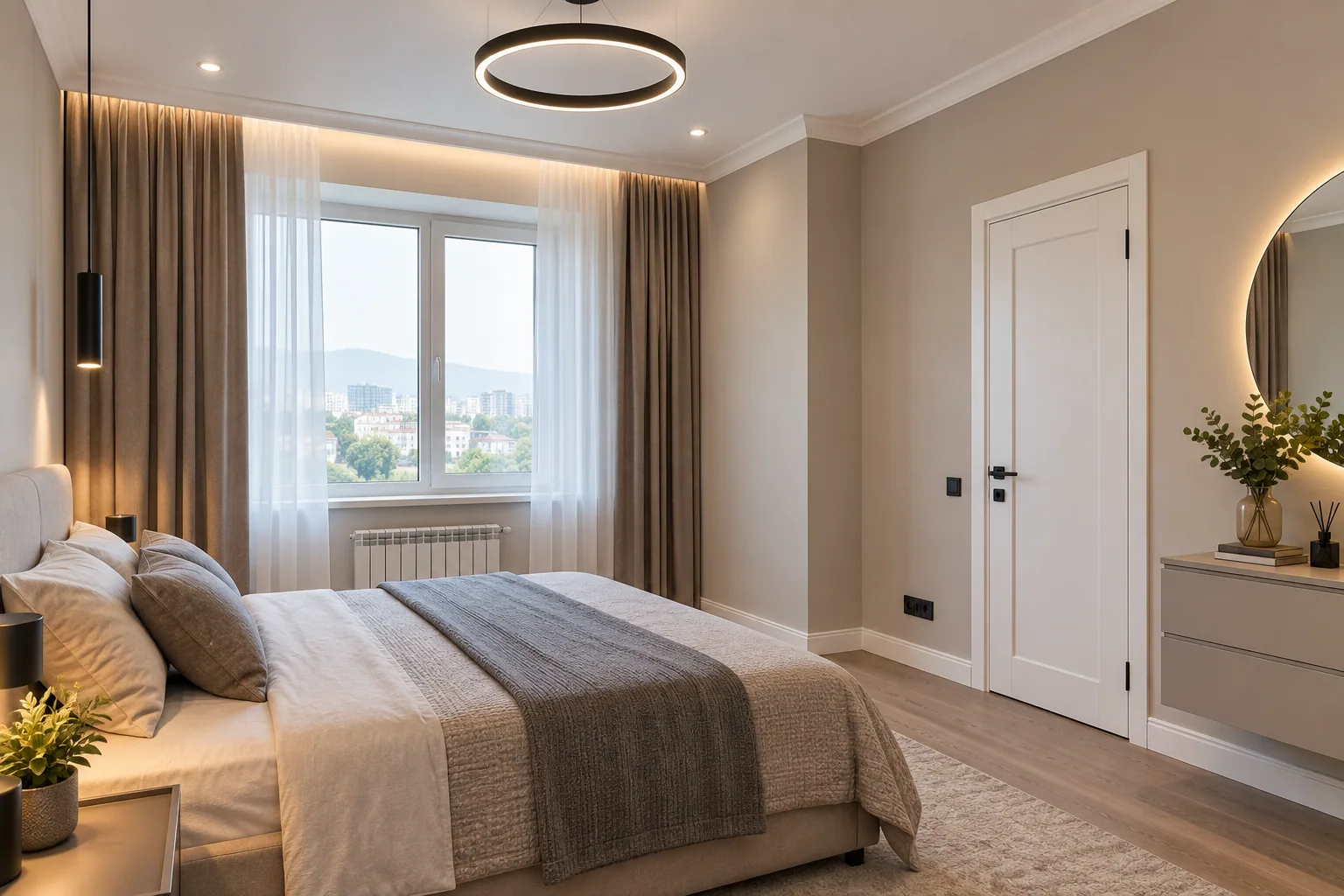 Painted walls in a completed interior