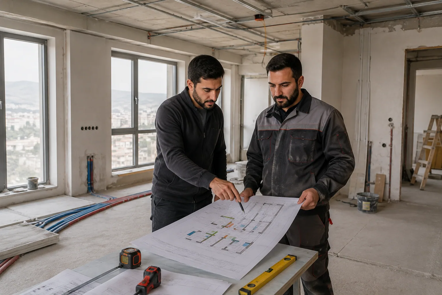 Coordinated shell and building-services work