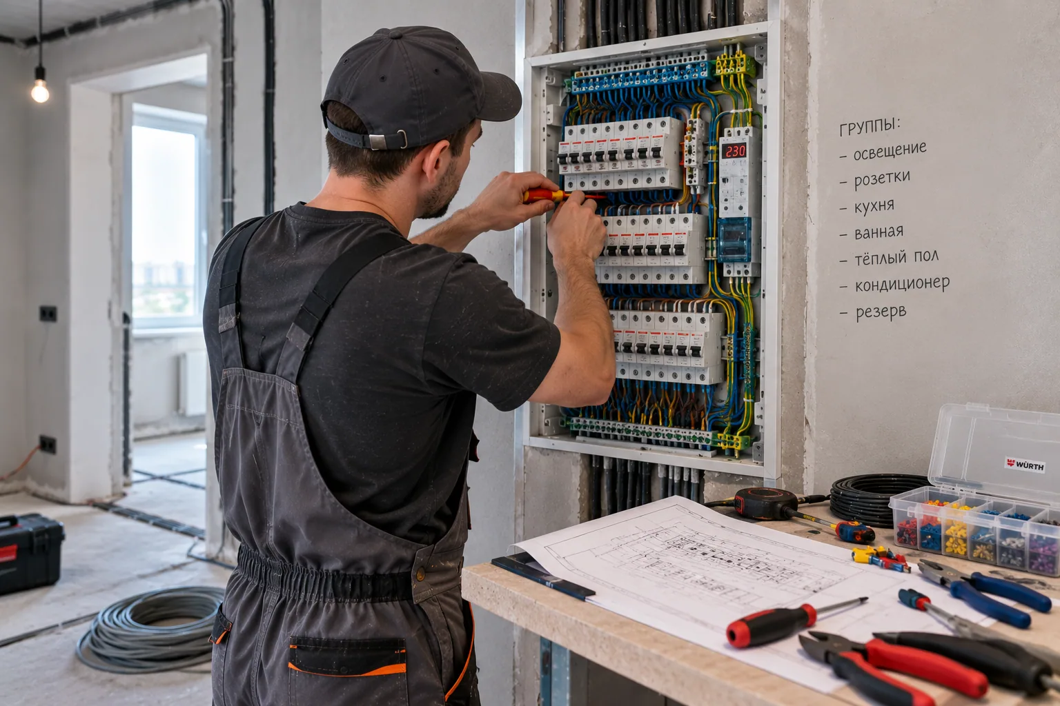 Labelled distribution board
