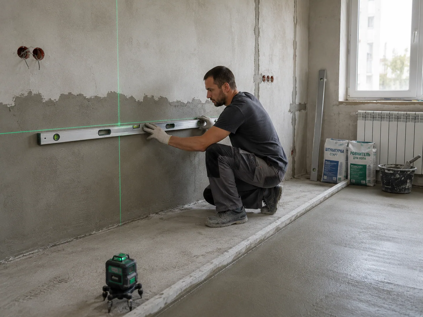 Wall and floor preparation