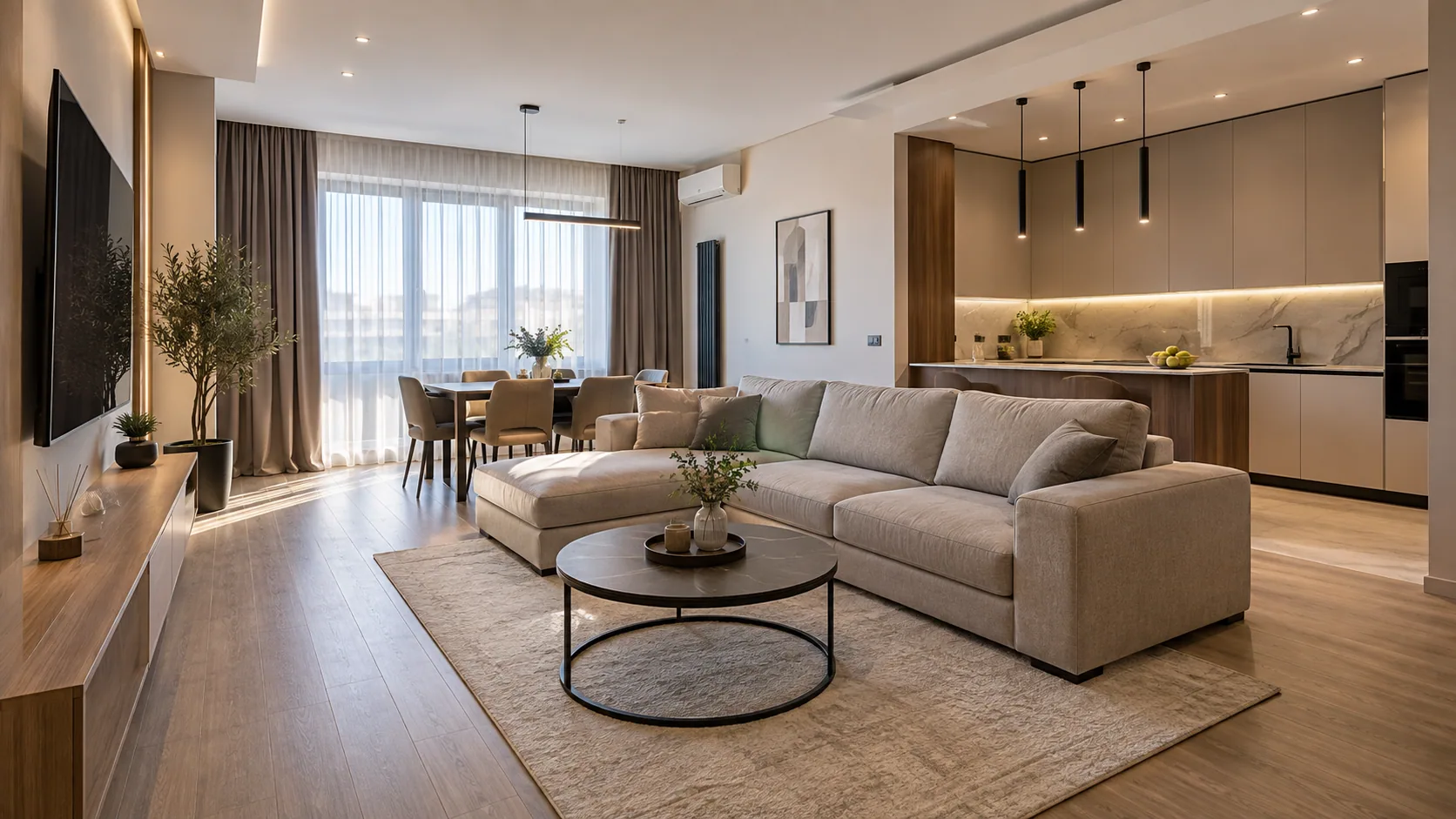 Main view of the apartment on Aram Khachaturian Street