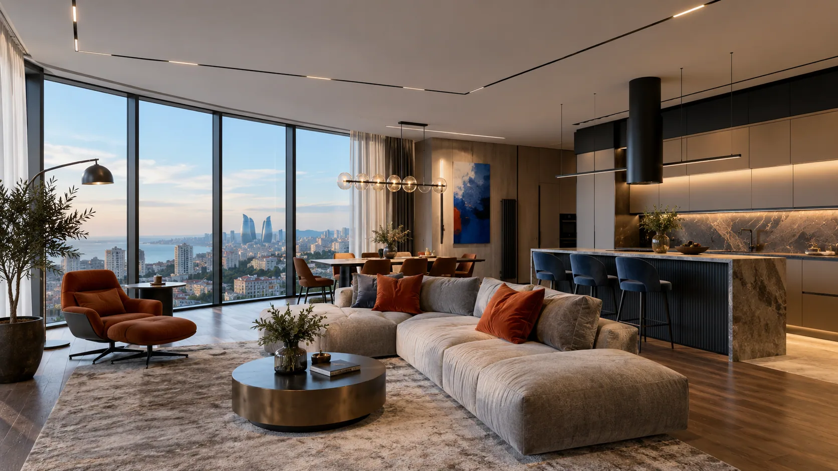 Main view of the apartment at Blue Sky Residence